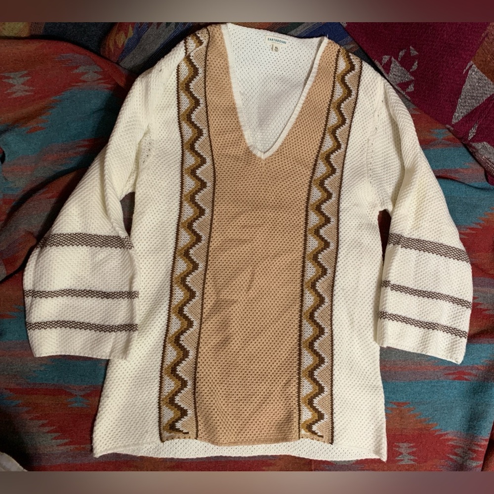 EARTHBOUND TRADING 60s hippie knitted sweater XL